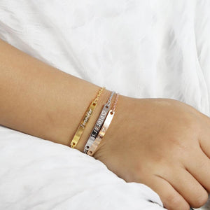 Personalized Engraved Name Baby Bracelet Custom