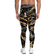 Load image into Gallery viewer, Black Marble with Gold Splash Leggings for Men