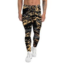 Load image into Gallery viewer, Black Marble with Gold Splash Leggings for Men